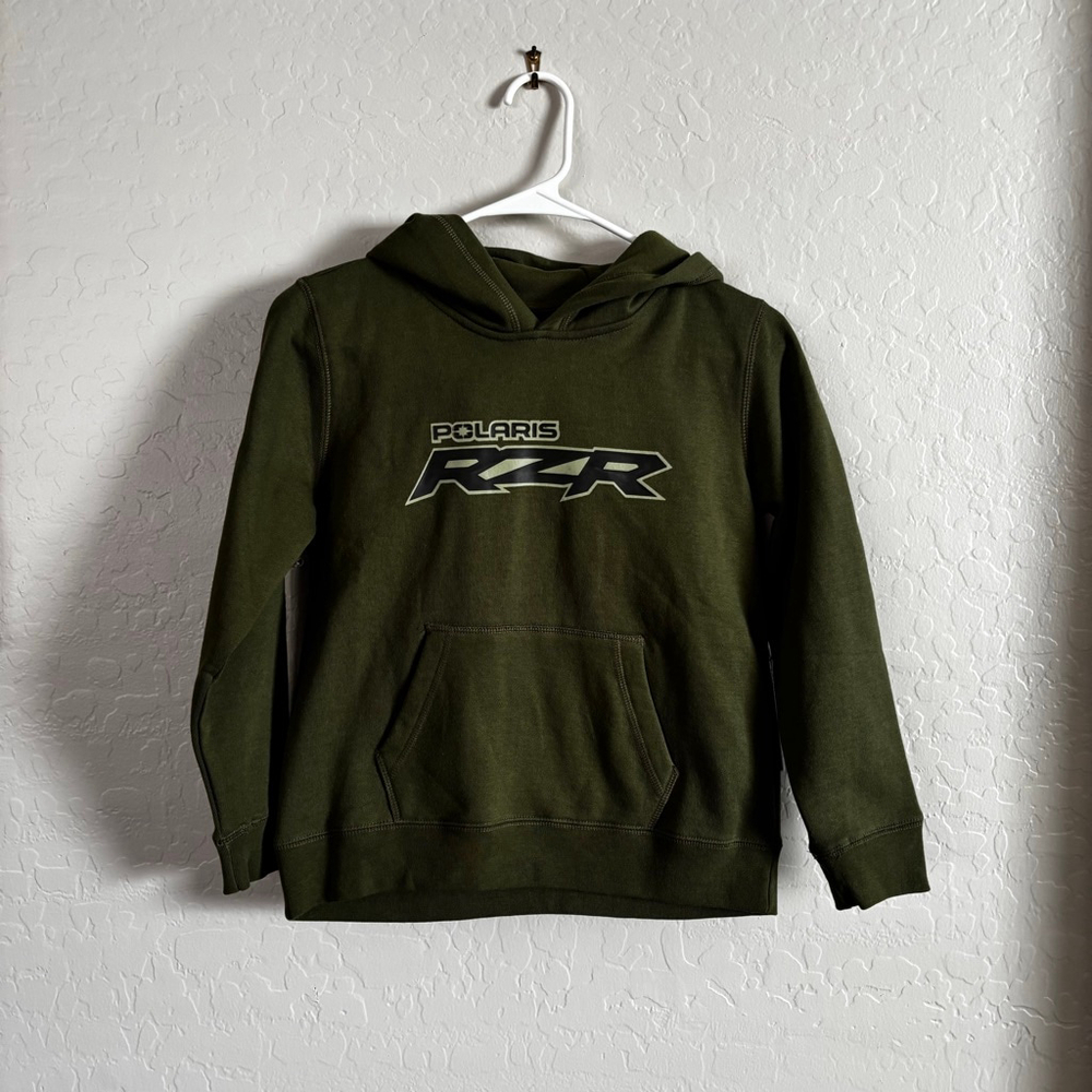 Polaris RZR Youth Hoodie ATV UTV Logo Pullover Olive Green Sweatshirt NWT - Picture 2 of 11